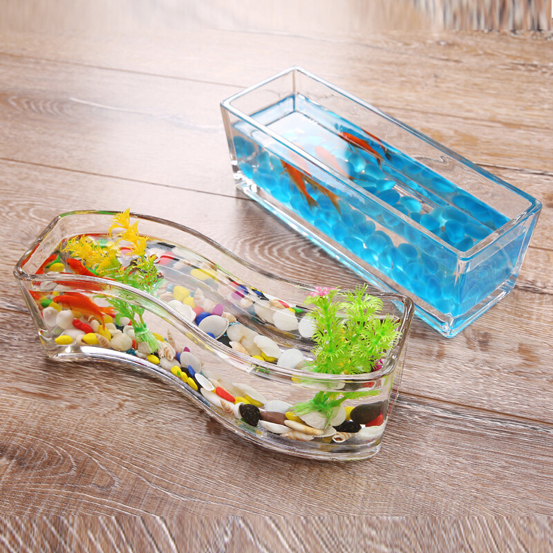 水培玻璃花盆花瓶乌龟缸长方形缸缸植物花器绿萝水仙