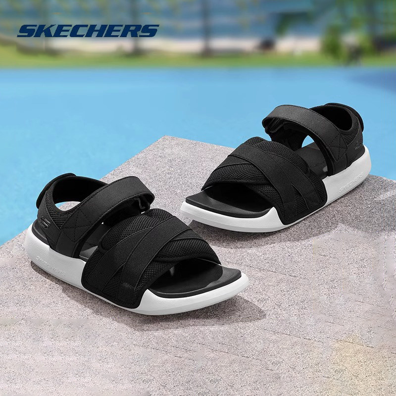 Skechers斯凯奇官方夏季魔术贴男士休闲沙滩鞋子轻便潮流凉鞋外穿,流行男鞋,休闲凉鞋,淘宝优惠券,粉丝福利购,淘宝优惠卷