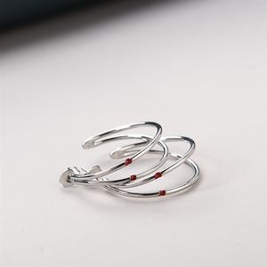 推荐2022 New KPOP JIMIN Red Carving Earrings Fashion Line Co