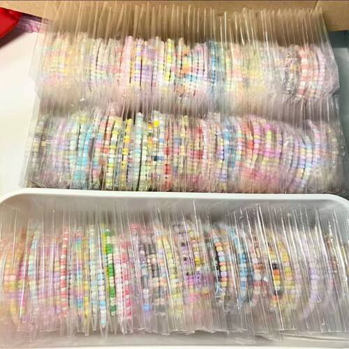 高颜值米珠手链ins多巴胺diy成品甜美随心配物料摆地摊
