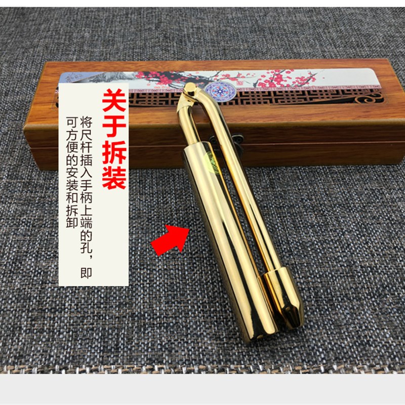 台湾纯铜寻龙尺探测棒折叠罗盘专业风水盘工具寻龙点穴高精度正品