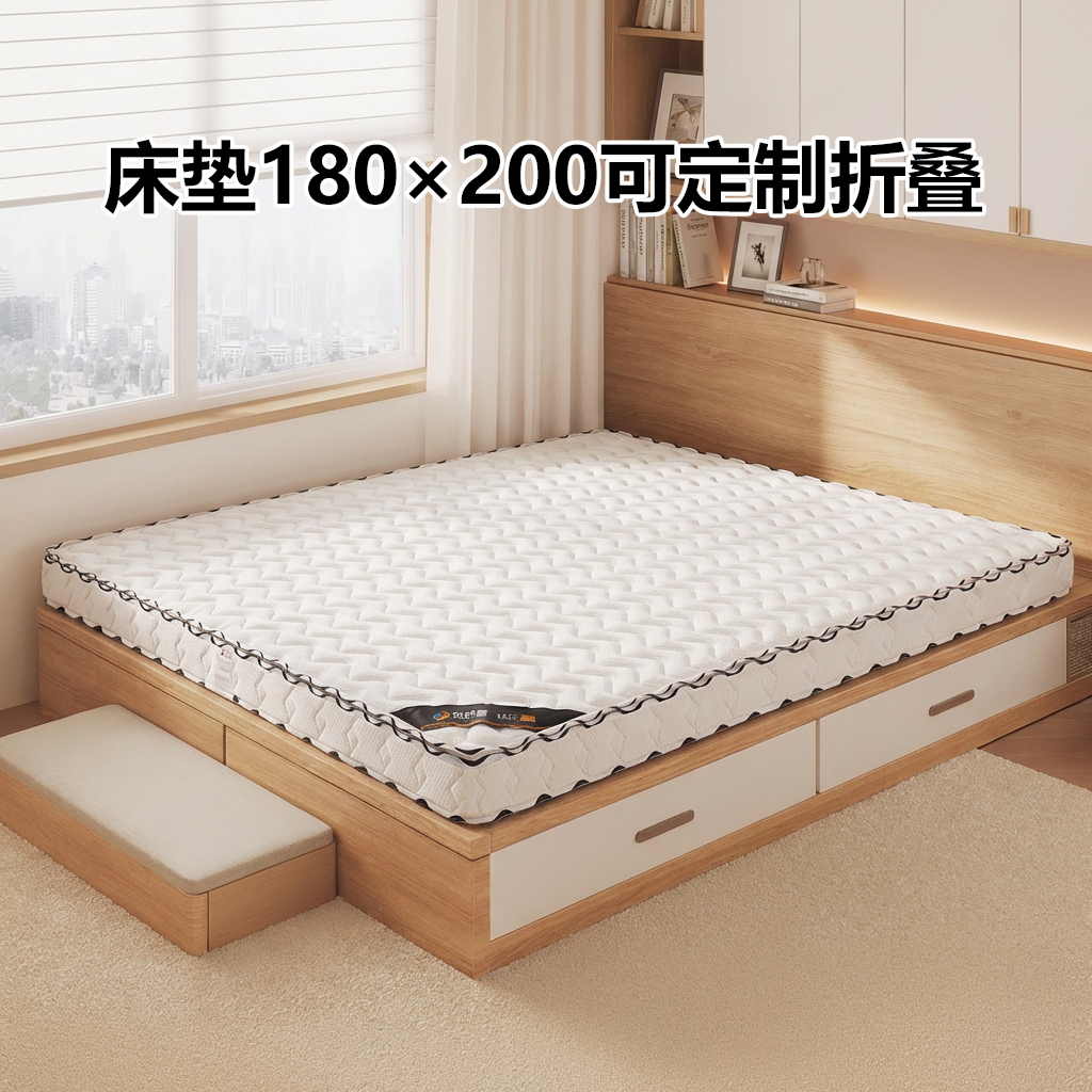 菲欧宫床垫180x200折叠床垫天然S型黄麻护腰护脊偏硬可定制异性