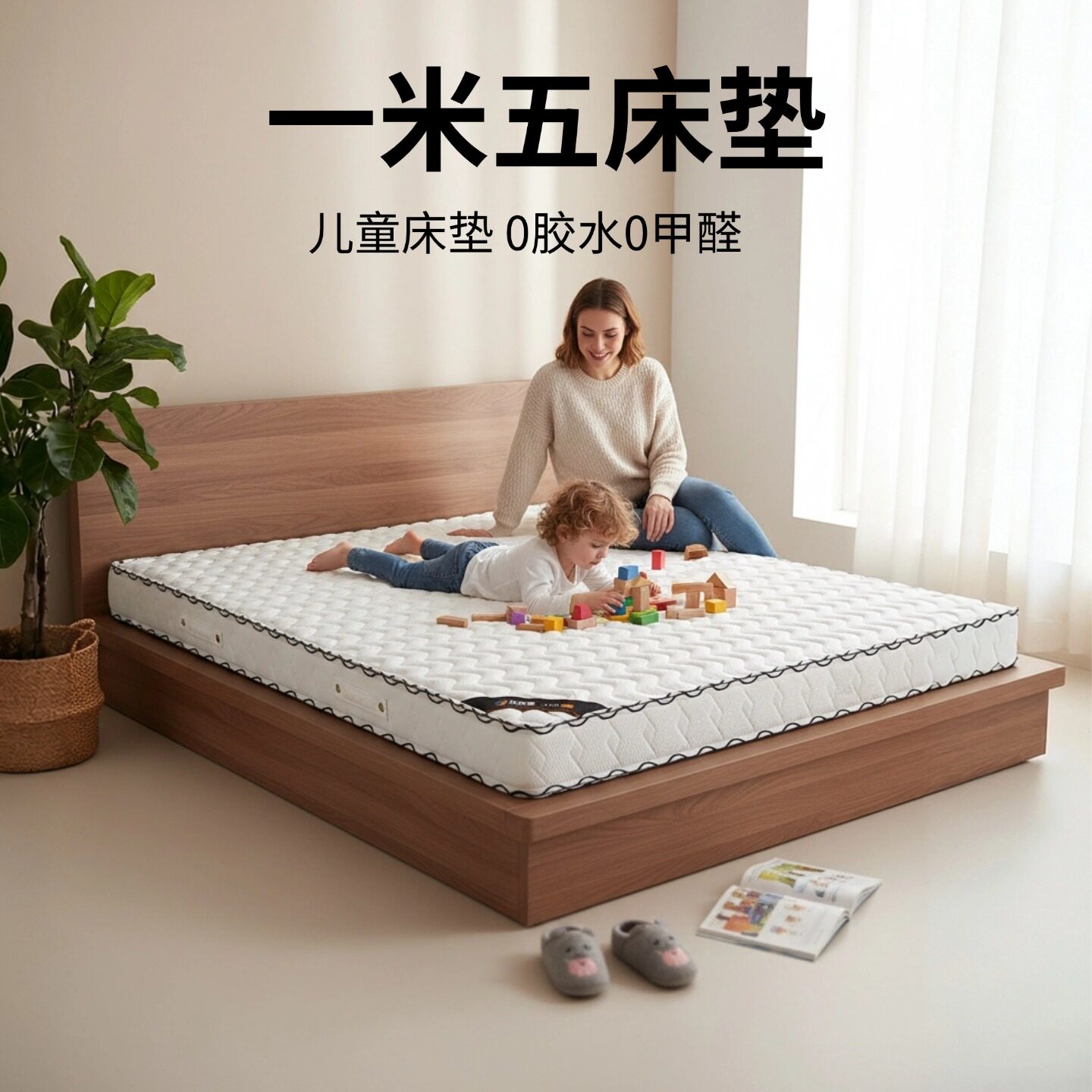 菲欧宫一米五床垫儿童面拆S型黄麻椰棕老人硬垫护腰脊0胶水0甲醛