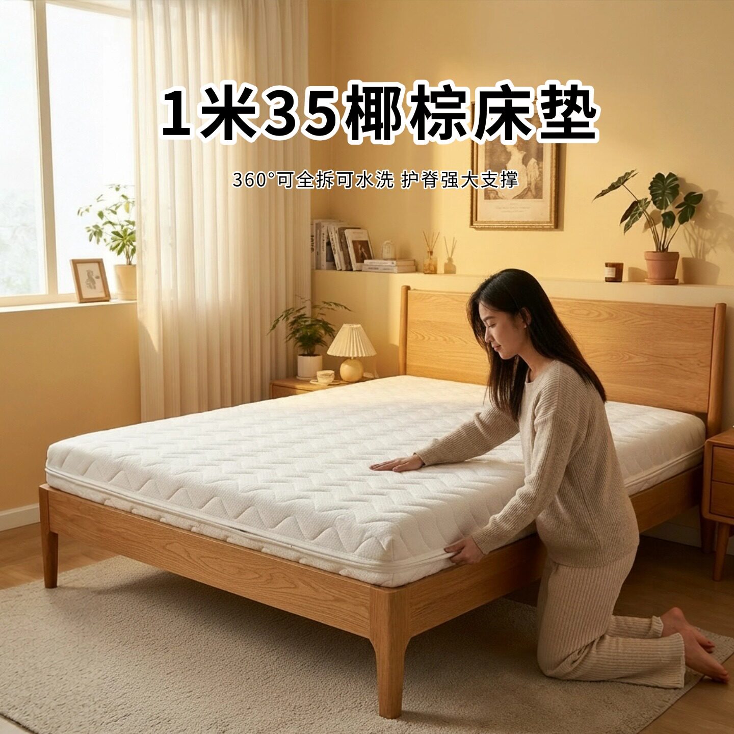 菲欧宫黄麻全拆式S黄麻护腰0胶水