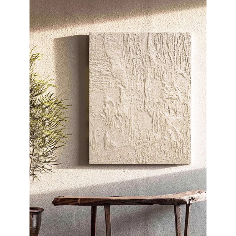 侘寂风纯色肌理感客厅玄关装饰画