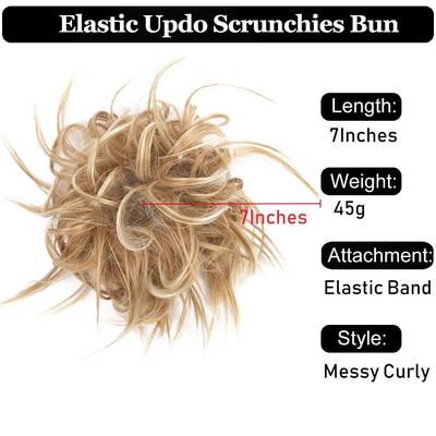 极速Synthetic Bun Extensions Curly Messy Bun Hair bands Scru