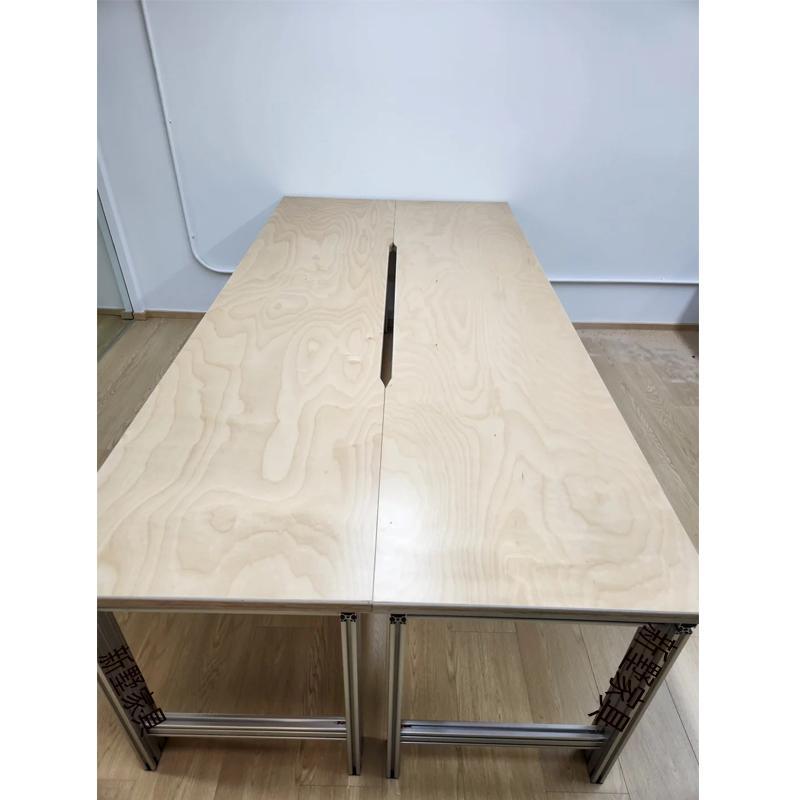 简约现代公司职员办公桌桦木多层板四人工位桌办公室铝型材会议桌