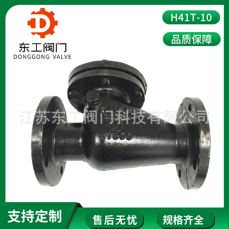 H41T-10旋启式止回阀 旋启式止回阀 灰口铸铁铜芯法兰升降式阀门