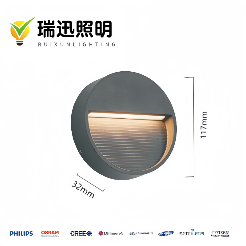 厂家直销3W户外防水LED墙角灯圆形楼体明装式地脚灯 走廊侧壁灯