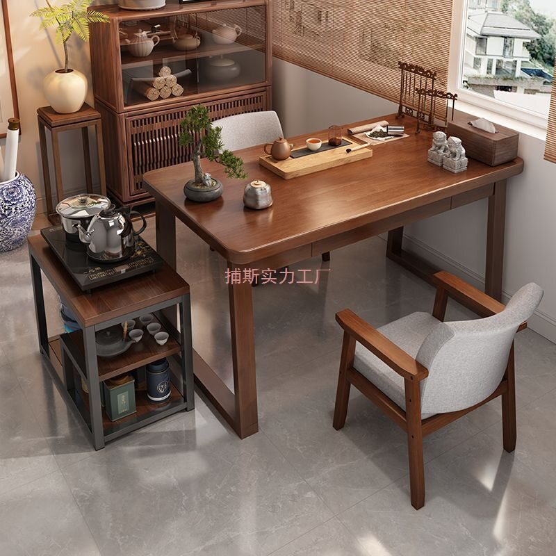 阳台小茶桌客厅家用新中式茶桌椅组合大阪茶台办公室小型泡茶桌子图片