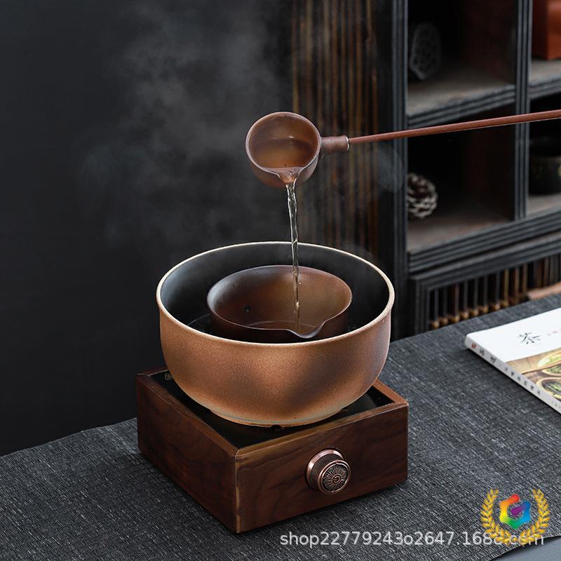 ?围炉煮茶器古法粗陶煮茶炉合璧煮茶壶煮茶碗套装电陶炉陶瓷煮茶