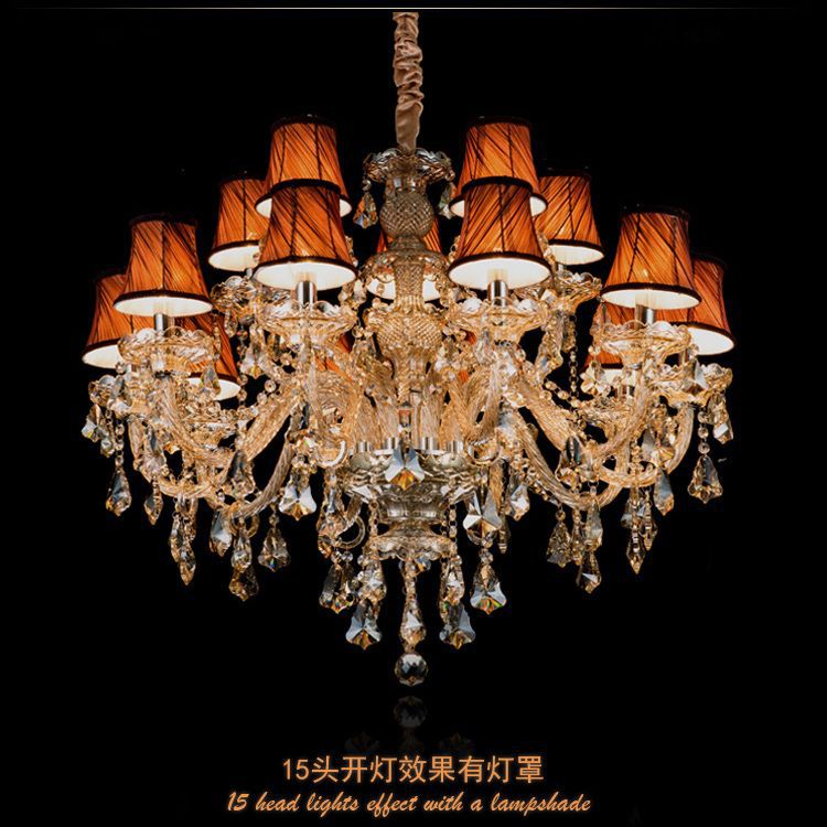 简欧水晶吊灯美式客厅卧室餐厅灯具酒店灯饰奢华大气蜡烛灯批发灯