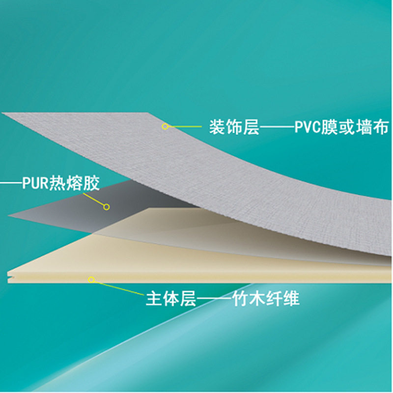 普拉诺竹木纤维木饰面板免漆背景科技护墙板防火护墙实心大板定制