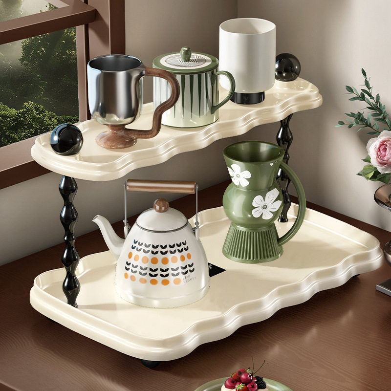 天地鱼水杯架杯子收纳置物架高级轻奢法式复古中古风转角茶杯托盘,电子元器件市场,电线扎带/束线带,淘宝优惠券,粉丝福利购,淘宝优惠卷