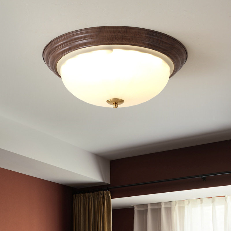 美式复古卧室灯中古风房间led吸顶灯铁艺简约大气走廊过道阳台灯