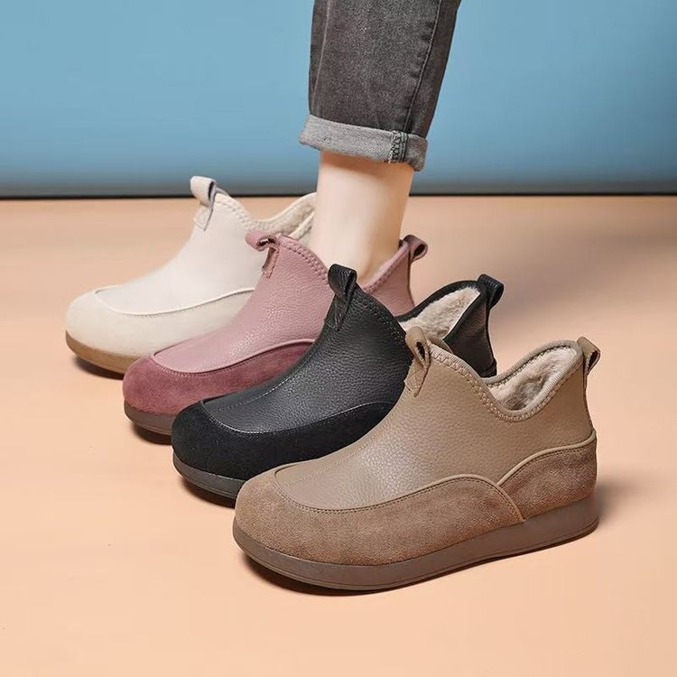 高帮复古冬季加绒保暖防滑时装靴