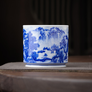 景德镇官方陶瓷茶具釉下青花手绘茶杯个人专用办公室喝茶送礼高档