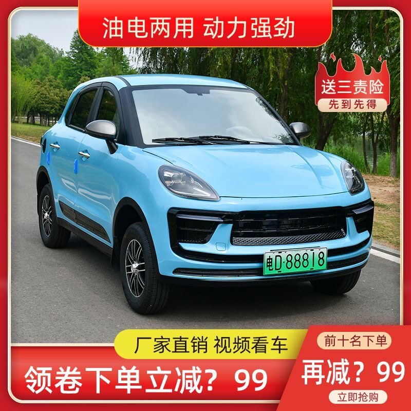 新款四轮电动车家用新能源电动汽车成人油电小型老头乐代步电瓶车