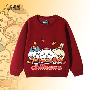 新年款吉伊卡哇日系软萌卡通儿童卫衣chiikawa乌萨奇亲子休闲上衣