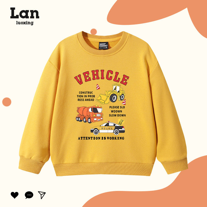 卡通洋气卫衣儿童玩具汽车印花潮牌男女童中大童纯棉秋冬宽松外套