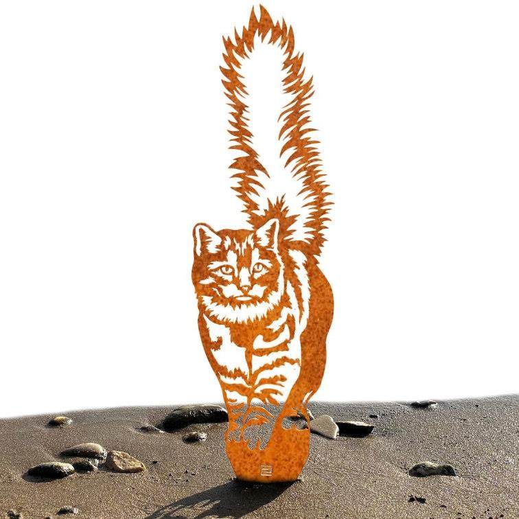 蓬松尾巴的波斯猫剪影宠物猫雕塑覆古花园装饰地插金属猫咪摆件,家居饰品,户外/庭院摆件,淘宝优惠券,粉丝福利购,淘宝优惠卷