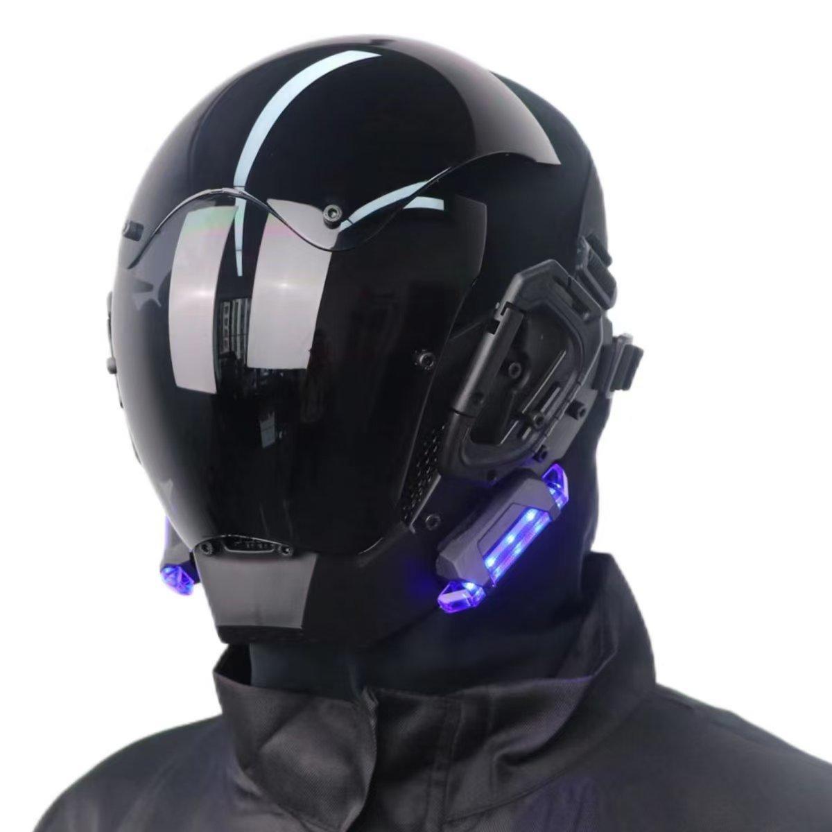 赛博朋克面具COS手工定制裸盔音乐节漫展角色全脸扮演面罩道具