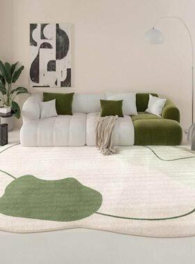 毯风新款茶几绿色地垫沙发毯卧室地毯ins不规则客厅异形2023床边