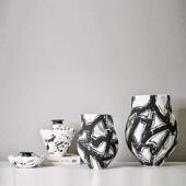 黑白手绘创意陶瓷花器现代中式 饰花瓶插花 家居酒店民宿玄关背景装