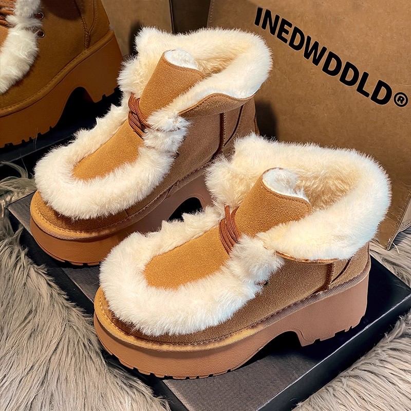 宋雨琦同款羊皮毛一体毛毛靴女