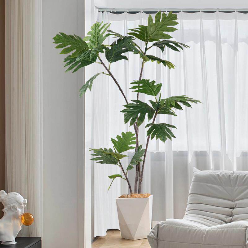 大型仿真绿植盆栽大号高级感假植物盆栽面包树塑料落地造景室内装