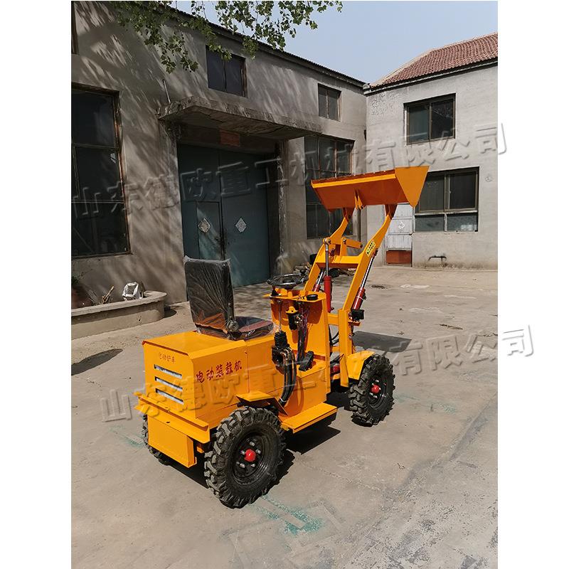 四驱电动装载机农用小型电动小铲车建筑散状物料轻度铲挖机
