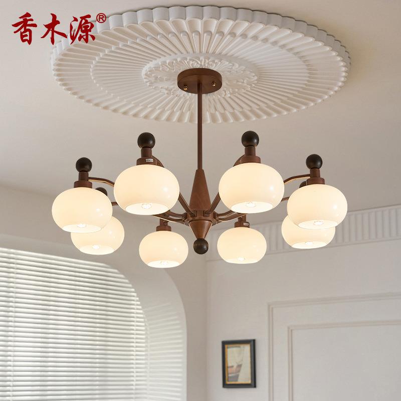 客厅吊灯中古南洋风轻奢玻璃设计师法式美式复古田园大厅主灯2128