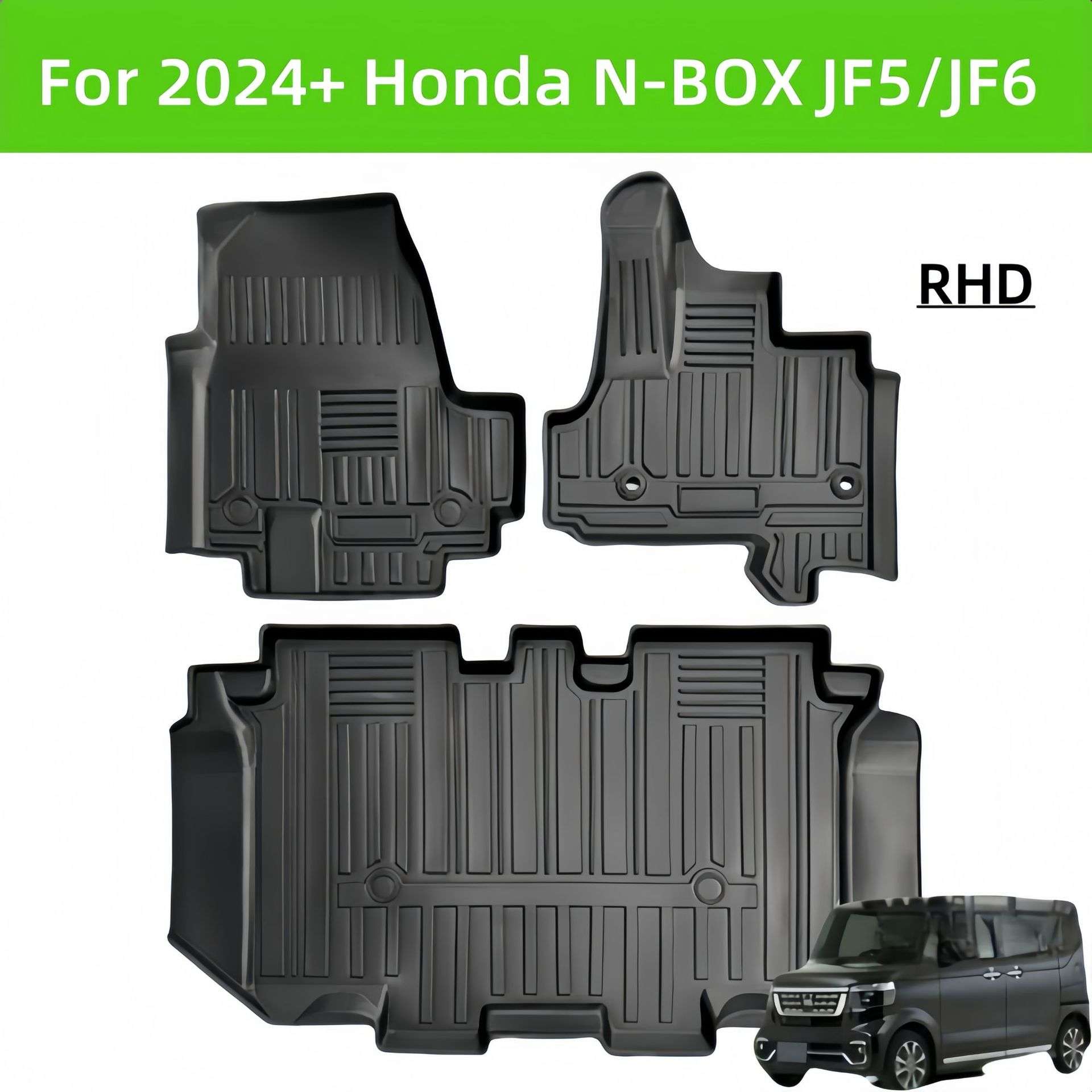 For 2024+ N-BOX JF5/JF6 RHD TPE Car Floor Mat/Rear Trunk Mat