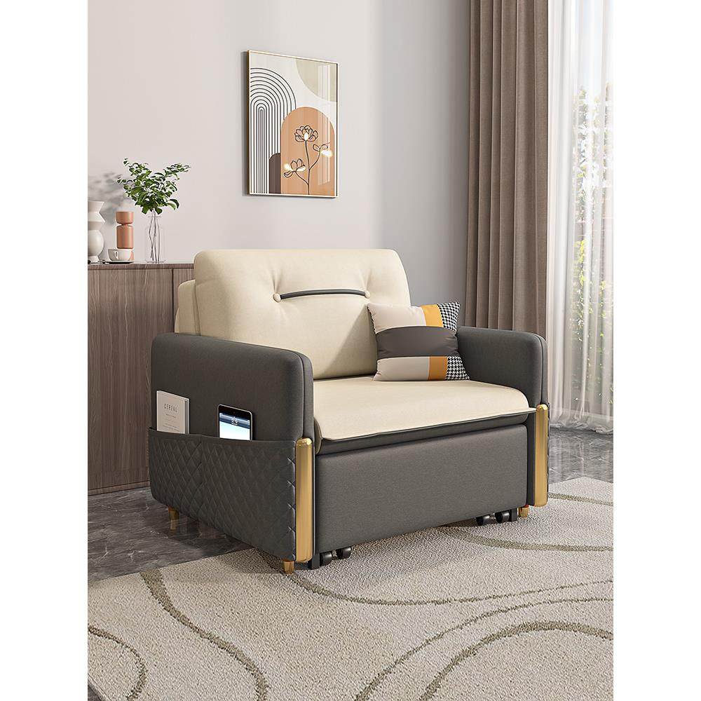 单人折叠沙发床两用小户型实木储物现代简易书房阳台多功能沙发床