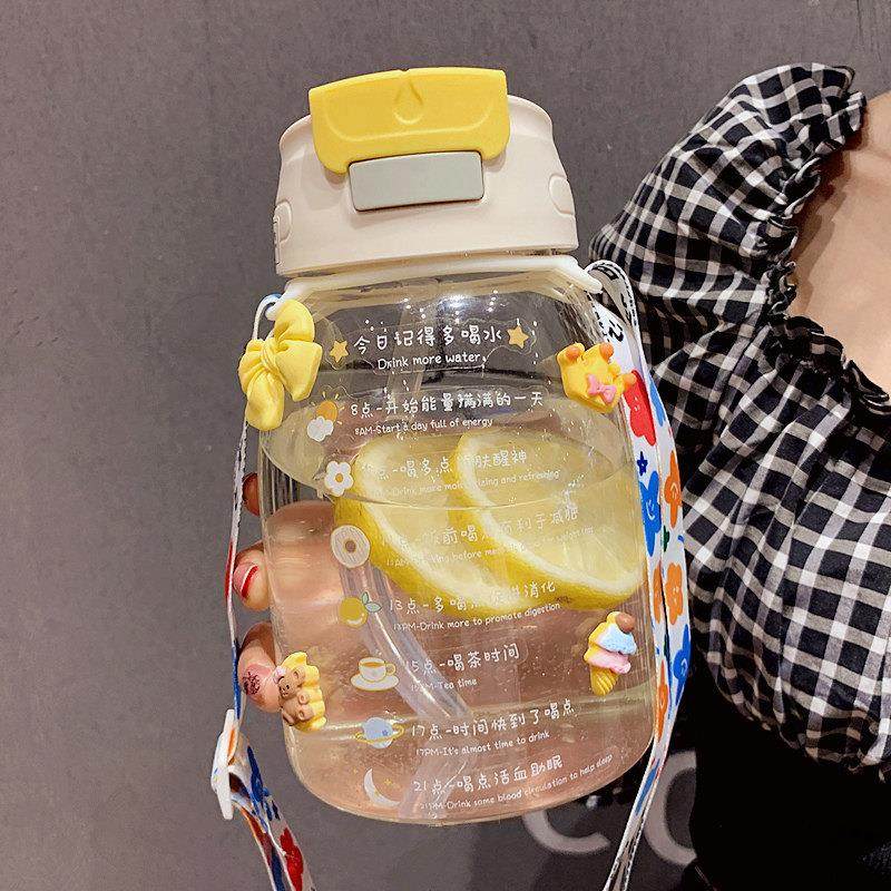 简约大容量玻璃水杯女夏季高颜值学生便携双饮吸管杯耐高温大肚杯,餐饮具,玻璃杯,淘宝优惠券,粉丝福利购,淘宝优惠卷