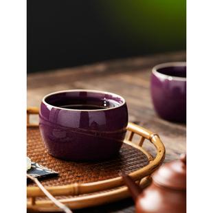窑变茶盏单杯 陶瓷茶杯主人杯家用紫钧瓷功夫茶杯个人专用高档中式