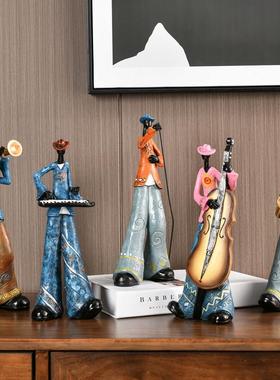 欧式创意乐队摆件艺术乐器音乐人物客厅玄关酒柜电视柜家居装饰品