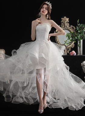 极速Vestido De Noiva 2022 New Front ShorKt Long Back Straple