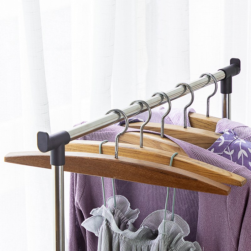 极速东南亚实木衣架子宽肩泰式复古柚木衣撑架P家用简约无痕防滑
