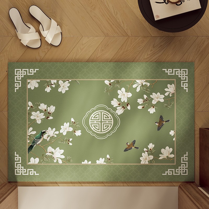 极速中国风入户进门皮革防滑防水C地垫门厅玄关台脚垫可裁剪免洗