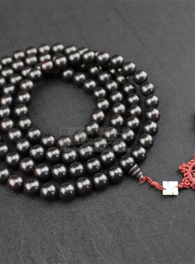 极速黑檀木佛珠手链念珠108颗10mm多层L男女念珠紫光檀木乌木老料