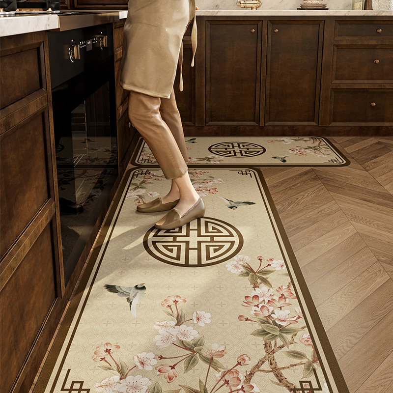 极速厨房地垫防滑防油免洗厨房地毯整铺专用皮R革吸水防脏脚垫玉