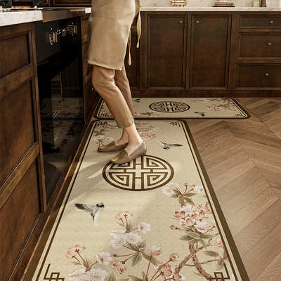 极速厨房地垫防滑防油免洗厨房地毯整铺专用皮R革吸水防脏脚垫玉