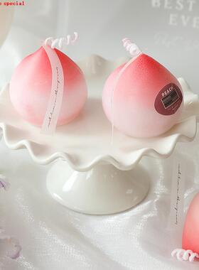 极速1pc Cute Peach Aromatic Candle Fruit Soy Wax AromatZhera