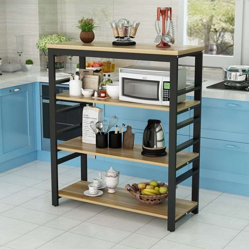 极速厨房小桌f子高80cm置物架操作台切菜桌子微波炉架子夹缝桌可