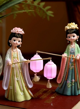 极速古装国风仙女孩娃娃汉服公主生日H礼物树脂装饰梳妆台橱窗餐