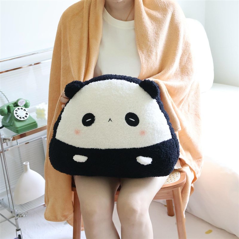 极速卡通饭团熊猫抱枕被t子两用办公室午睡毯子枕头被二合一汽车