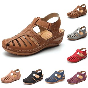Vintage Leather Summer Sewi BucPkle Casual Sandals 极速Woman