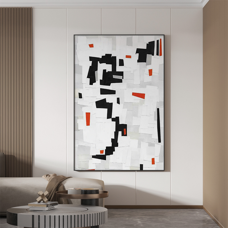 极速极简色块黑白壁画入s户玄关装饰画客厅背景墙卧室挂画玄关走图片