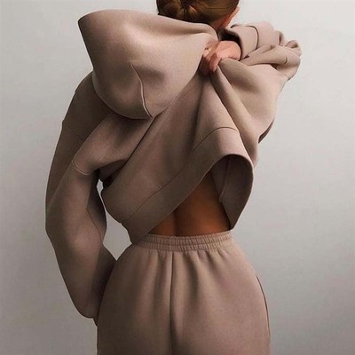 极速Women's Tracksuit Autumn WinterJ Warm Solid Color Fl